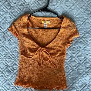 Urban Outfitters Orange Kimchi Blue Quinn Lace Top